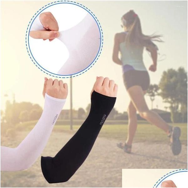 Coudières Genouillères Manches de bras de refroidissement à séchage rapide Uni UV Warmers pour les sports de plein air Courir Cyclisme Pêche 1 paire R9L2 Drop Delivery Outd Otfsb