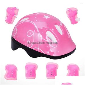 Coudes et genouillères Patinage Vélo Vélo Roller Vélo Skateboard Pad Kits Enfants Protecteur Protection Sport Poignet Enfants Gear De Dro Dhkjt