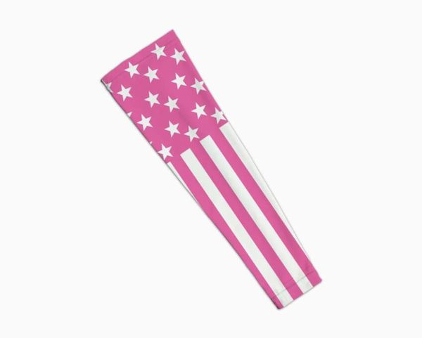 Coude genouillères sport personnalisé solide rose drapeau américain bras manches ruban coudes compresser bras manches enfants camo