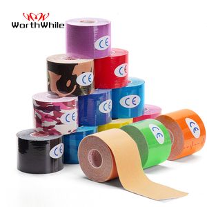 Elbow Knee Pads WorthWhile 5 Size Kinesiology Tape Athletic Recovery Self Adherent Wrap Taping Muscle Pain Relief Knee Pads Protector 230803