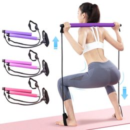 Weerstandsbanden Yoga Crossfit Resistance Bands trekken touw rubber pilates stick bodybuilding training training home gym fitnessapparatuur 230331