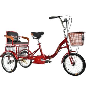 Tricycle pour personnes âgées, pousse-pousse, Scooter pour personnes âgées, pédale, Double vélo, Tricycle pour adultes, ramassage et dépôt des enfants