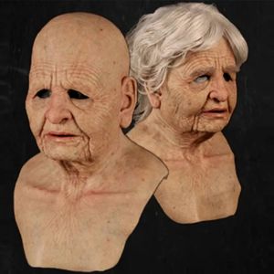 Femme âgée homme masque ride Full for Head Mask Grandpagrandma visage masque de diable Nouvelle