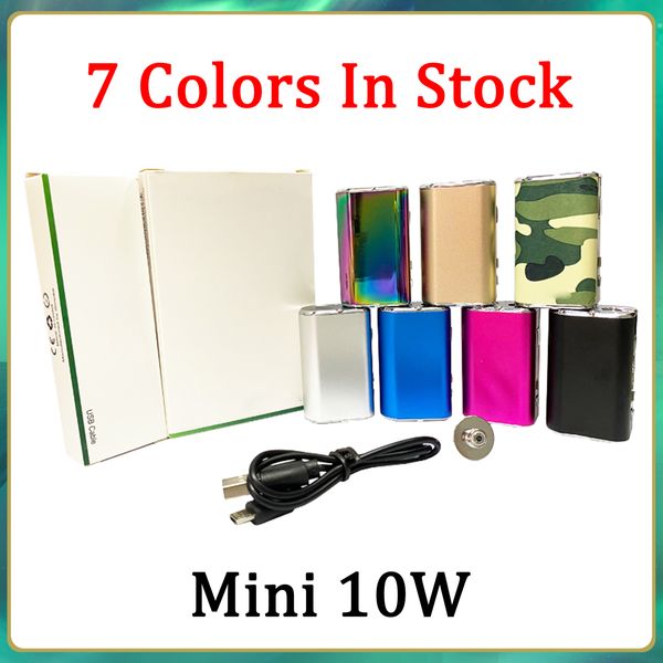 Eleaf Mini iStick Kit 1050mah Batterie intégrée 10w Max Sortie Tension Variable Mod 7 couleurs avec câble USB Connecteur eGo Expédition rapide