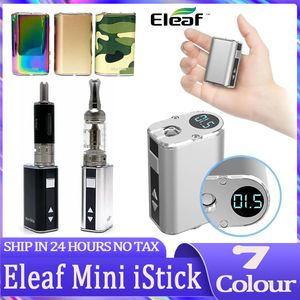 Eleaf Mini iStick Kit 7 couleurs 1050 mah batterie intégrée 10 W Max sortie tension variable Mod avec câble USB connecteur eGo batterie rechargeable électrique Air Cargo USA