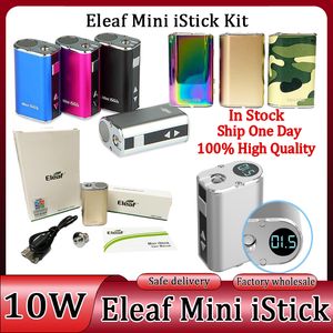 Eleaf Mini iStick Kit 7 kleuren 1050 mah Ingebouwde batterij 10 w Max. uitgangsvermogen Variabele spanning Mod met USB-kabel eGo-connector Air Cargo USA elektrische oplaadbare batterij