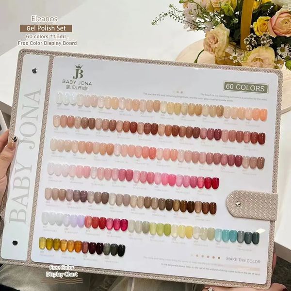 Eleanos Korean Style 60pcs Jelly Opal Gel Polish Set Syrup Kit Couleur pour le salon de manucure 15 ml Collection UV transparente 240430