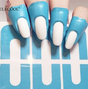 Elecool 10 stks U-vorm Nail Form Guide Sticker Nagellak Vernis Protector Stickers Manicure Tool Spill-Proof-vinger Cover