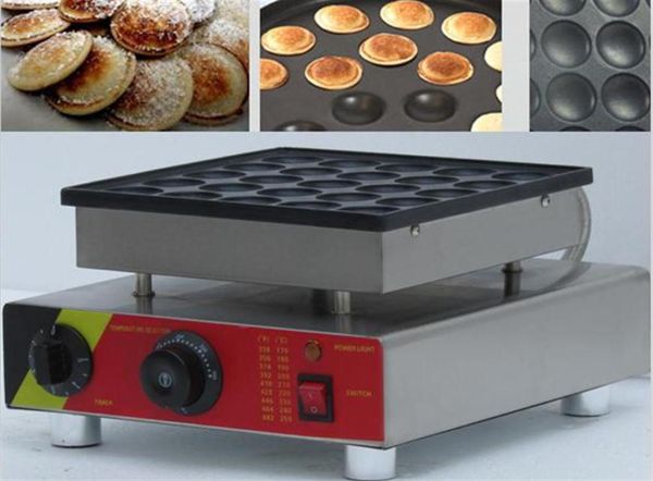 Eléctrica 110v 220v 25 agujeros Poffertjes Grill holandés Waffle Maker Mini máquina de tortitas 267T7889275