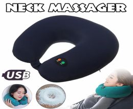 Électrique 6mode Ushaped Travel Cushion Pillow Massageur Massageur Massage cervical Massage de l'oreiller cervical relaxant Famille Car2281457