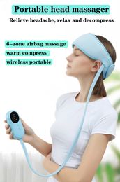 Elektrische luchtdrukkop Massager Verwarming Hoofdband Compress Airbag Massage Schakelhuid De diepe hoofdpijn Relax 240425