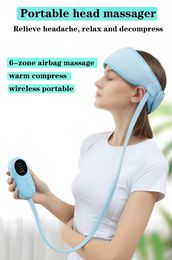 Masseur de la tête de pression d'air électrique chauffage du bandeau de bande de compression Airbag massage du cuir chevelu profond Maux de tête soulagement de la douleur 231222