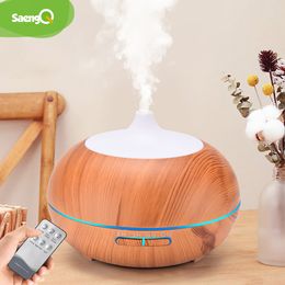 Elektrische aroma diffuser lucht luchtbevochtiger afstandsbediening cool mist maker fogger etherische olie diffuser met led lamp 400ml