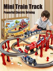 Train à assembler électrique pour garçon, modèle de Simulation éducatif, ensemble de jouets de piste, cadeau d'anniversaire de noël, 240313
