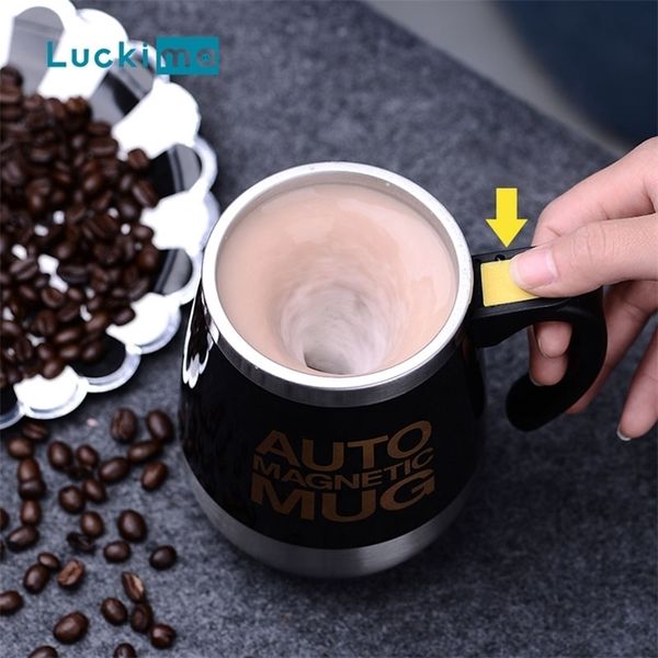 Électrique Automatique Magnétique Agitation Tasse Smart Mixer Café Thermos Tasse En Acier Inoxydable Jus Lait Mélange Tasse Mignon Bouteille D'eau 210409