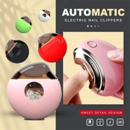 Cortauñas eléctrico automático, recortador de manicura para adultos y niños, cortaúñas para pedicura, tijeras para dedos del pie, contenedor de restos de uñas