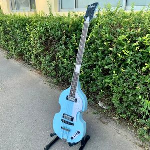 Guitare basse électrique 4 cordes, couleur bleu ciel, touche en ébène, Support de personnalisation, livraison gratuite
