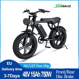 Bici elettrica 750W Motore Brushless Bicicletta Elettrica 48V/15AH Retro Adulti E bike 20 "4.0 Fat Tire City Village Snow Mountain MTB