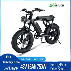 Vélo électrique 750W moteur sans balais vélo électrique 48V/15AH rétro adultes E vélo 20 