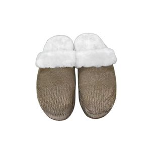 Chinelos de designer de moda para mulheres homens sapatos quentes de inverno com impressão de logotipo de pele chinelo de sola grossa 25620