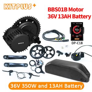 Kit de vélo électrique 8Fun Bafang 350 W 36 V moteur à entraînement central E Conversion de vélo avec batterie 13AH BBS01