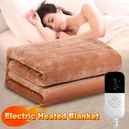 Elektrische Deken 220V Coral Fleece Gooi Verwarmd Vel ThickenThermostaat Dekens Beveiliging Verwarming Matras 231118