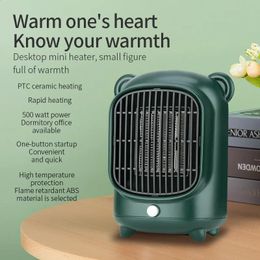 Cobertor elétrico 500w ptc aquecedor cerâmico quarto escritório pequeno ventilador de aquecimento de mesa 35 ° c portátil para casa 231116