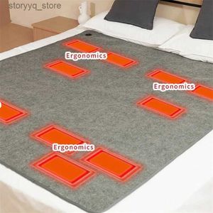 Couverture électrique 6 zones DC tapis chauffant en peluche couverture électrique USB matelas de Camping en plein air tapis chauffant coussin thermique coussin de couchage chauffant coussin chauffant Q231130