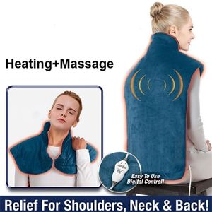 Elektrische deken Flanel Gezondheidsverlichting Nek Schouder Rugspieren Pijn Verwarmingskussen Extra lange massage Warmte Huishoudelijke massager 221116