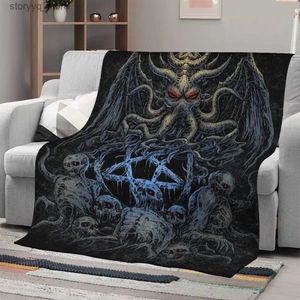 Elektrische deken Gothic Punk Stijl Pluche Gooi Deken voor Slaapkamer Doodskop Gedrukt Gooi Dekens Speciale Halloween Cadeaus voor Tiener Adluts Q231130