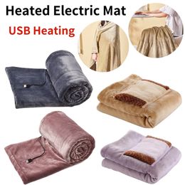 Elektrische dekenverwarmde elektrische deken USB verwarmde deken 39 x 31 in warme sjaal elektrische dekens flanellen verwarmingsdeken voor thuiskantoorgebruik 231216