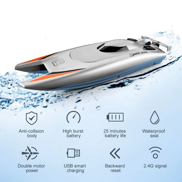 Bateaux électriques rastar 30 km H RC 2,4 GHz Haute vitesse Racée de course à distance Ship Navire pour enfants Board Game Kids Toys Box 230607