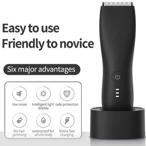 Electric Body Groomer Pubic Hair Trimmer for Men Balls Shaver Clipper Male Sensitive Private Parts Razor Sex Place Face Cut 240306