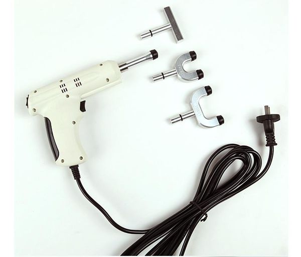 Activador de pistola de corrección ósea eléctrica, masajeador de terapia Cervical, instrumento quiropráctico ajustable para columna vertebral, 4 cabezales