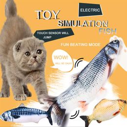 Jouet pour chat électrique automatique Cataire pour animaux de compagnie Simulation de poisson Jouets Beau jeu interactif Charge USB pour chien Chaton Scratch Supplies 20316t