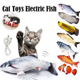 Électrique chat jouet poisson toys toys simulation kitten danse cats drôles chats mâching jouant des fournitures USB charge 240410