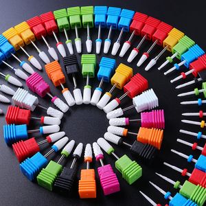 Brocas eléctricas de cerámica para uñas, cortador de fresado para limas de uñas, herramienta de manicura, máquina pulidora de arte de uñas, accesorios, cabezal de molienda de pedicura