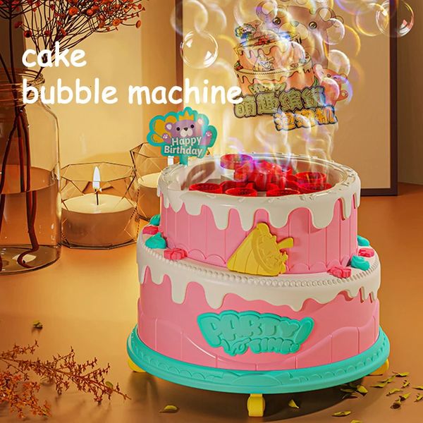 Electric Children Cake Bubble Machine jouet électrique clignotant Musique automatique Machine Bubble Childre
