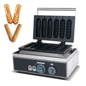 Elektrische maïs hond wafel maker non-stick lolly wafel baker franse muffin worst machine roestvrij staal knapperig bakken