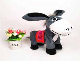 Danza eléctrica, cantar, sacudir la cabeza, pequeño burro lindo, juguete de peluche, animales de peluche de dibujos animados, adorno divertido, regalos de cumpleaños para niños de Navidad 9020855