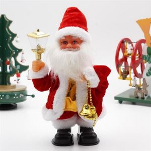 Musique de danse électrique poupée du père noël avec lampe Figurine de noël décoration alimenté par batterie ornements de noël enfant jouet cadeau 1225S