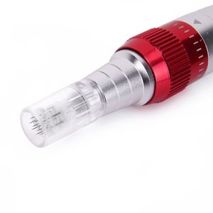 Elektrische Derma Pen stempel Auto Microneedle Dermapen Draadloze DP01 voor anti-aging huidverzorging met 6 stks 12 naaldencartridge Express verzending