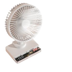 Ventilateur de refroidissement électrique de bureau, circulateur d'air domestique rotatif automatique, ventilateur de Table de Ventilation Rechargeable par USB, avec affichage de l'horloge, 3600mAh