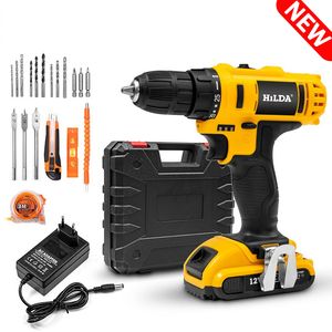 Electric Drill 12V 16.8V 21V Cordless Drill Power Tools Wireless Drills Rechargeable Drill Set for Electric Screwdriver Battery Driller Tool 230404