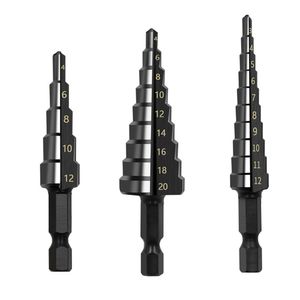 Elektrische oefening 312 mm 412 mm 420 mm HSS rechte groove stappen Bit stikstof gecoate ing power tools set houten metalen gat snijder 230406