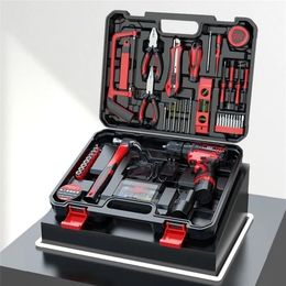 Perceuse électrique perceuse ensemble d'outils à main matériel électricien entretien multifonctionnel boîte à outils plaque murale en métal 220930