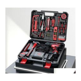 Elektrische boormachine Handgereedschapset Hardware Elektricien Onderhoud Mtifunctional Toolbox Metalen wandplaat 220930 Drop Delivery Home Garden Dhgdd