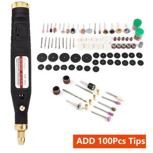 Perceuse électrique non sans fil meuleuse Mini outil rotatif rectifieuse Dremel 100 pièces accessoires graveur stylo EU US Plug 221122