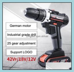 Outils électriques de forage électrique Home Garden 2Speeds Cordless Tournevis 21V 18V 12V Lithium Battery Mini Tool BC Drop Livrot 2021 6786512