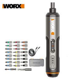 Perceuse électrique Worx 4V Mini tournevis électrique Set WX240 Smart Tournevis électriques sans fil Poignée rechargeable USB avec 26 Bit Set Drill 221128